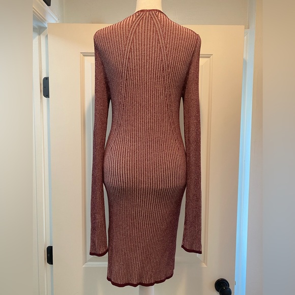 NWOT RAG & BONE Alexis Long Sleeve Rib Knit V-Neck Sweater Mini Dress - Picture 7 of 13